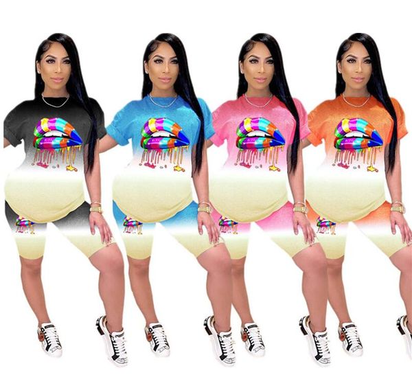 women two piece outfits printed sports casual pants set rainbow lip printing short sleeve t shirt shorts set sports suit 2020 d6802, White
women two piece outfits printed sports casual pants set rainbow lip printing short sleeve t shirt shorts set sports suit 2020 d6802, White