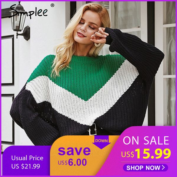 simplee contrast knitted sweater women winter 2018 batwing sleeve pullover and sweaters plus size loose casual female jumpers, White;black
simplee contrast knitted sweater women winter 2018 batwing sleeve pullover and sweaters plus size loose casual female jumpers, White;black