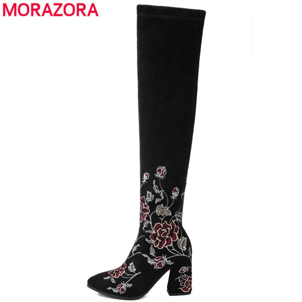 morazora 2019 chinese style embroider over the knee boots women thick high heels thigh high boots winter stretch long shoe, Black
morazora 2019 chinese style embroider over the knee boots women thick high heels thigh high boots winter stretch long shoe, Black