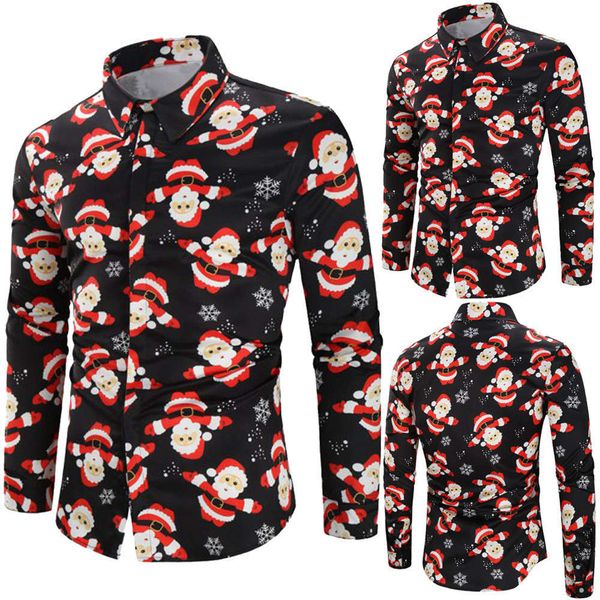 brand christmas shirt men fashion snowflakes santa 3d printed casual shirts slim long sleeve blouse hip hop men's clothing, White;black
brand christmas shirt men fashion snowflakes santa 3d printed casual shirts slim long sleeve blouse hip hop men's clothing, White;black
