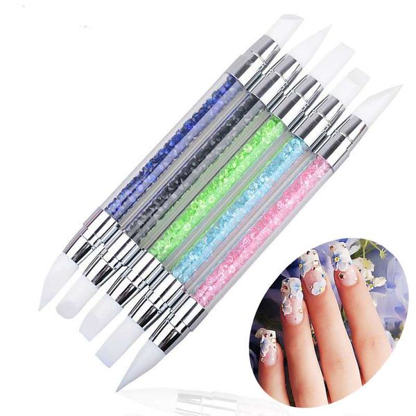 1 pc dual-head nail art silicone brush carving painting pencil 10 tips uv gel diy polish mirror powder manicure tool 5 color, Yellow
1 pc dual-head nail art silicone brush carving painting pencil 10 tips uv gel diy polish mirror powder manicure tool 5 color, Yellow