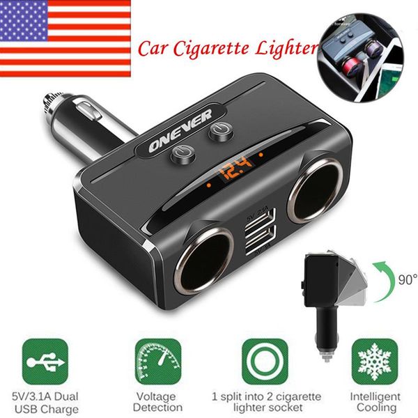1 to 2 cigarette lighter socket splitter with voltmeter lcd display dual usb 12v-24v max 5v 3.1a charger power adapter
1 to 2 cigarette lighter socket splitter with voltmeter lcd display dual usb 12v-24v max 5v 3.1a charger power adapter