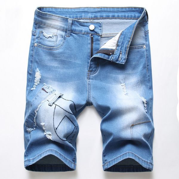 mens ripped short jeans knee length patched denim short pants casual mid waist straight denim jeans men bermuda shorts 42, Blue
mens ripped short jeans knee length patched denim short pants casual mid waist straight denim jeans men bermuda shorts 42, Blue