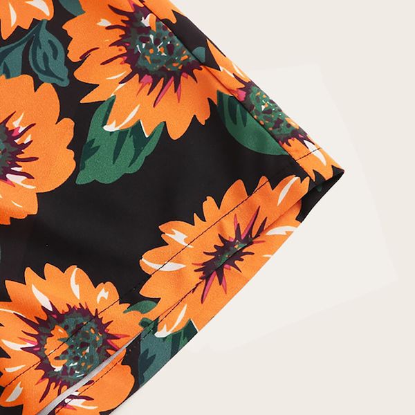 women's shorts summer shorts sunflower print high waist short pants casual shorts feminino, White;black
women's shorts summer shorts sunflower print high waist short pants casual shorts feminino, White;black