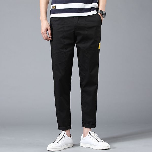 men cotton solid joggers men's harem summer fitness casual ankle-length mens trousers streetwear slim male pants, Black
men cotton solid joggers men's harem summer fitness casual ankle-length mens trousers streetwear slim male pants, Black