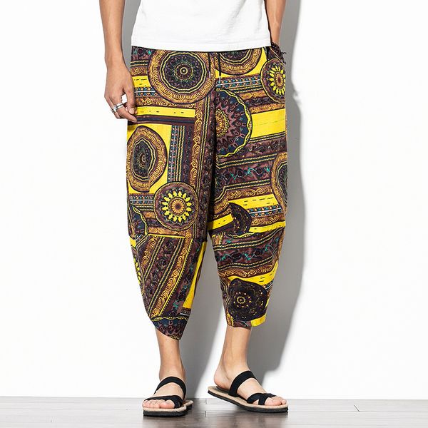 men's pants chinese style men track loose large size sports cropped trend printing retro harem sarouel, Black
men's pants chinese style men track loose large size sports cropped trend printing retro harem sarouel, Black