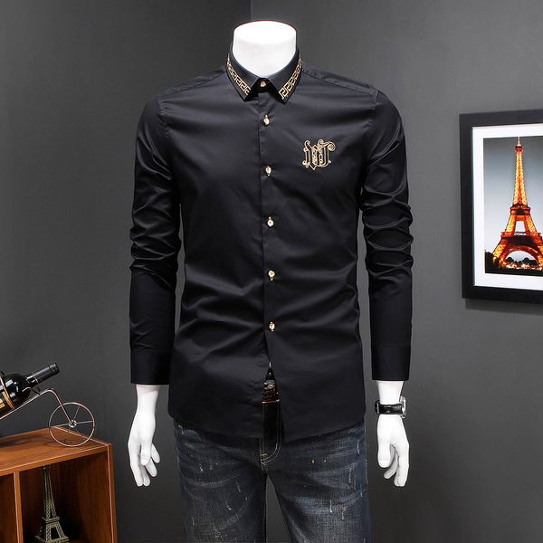 spring 2020 long-sleeved men's four-season shirts fashion trendy men's stitching printing men's hair stylist business casual, White;black
spring 2020 long-sleeved men's four-season shirts fashion trendy men's stitching printing men's hair stylist business casual, White;black