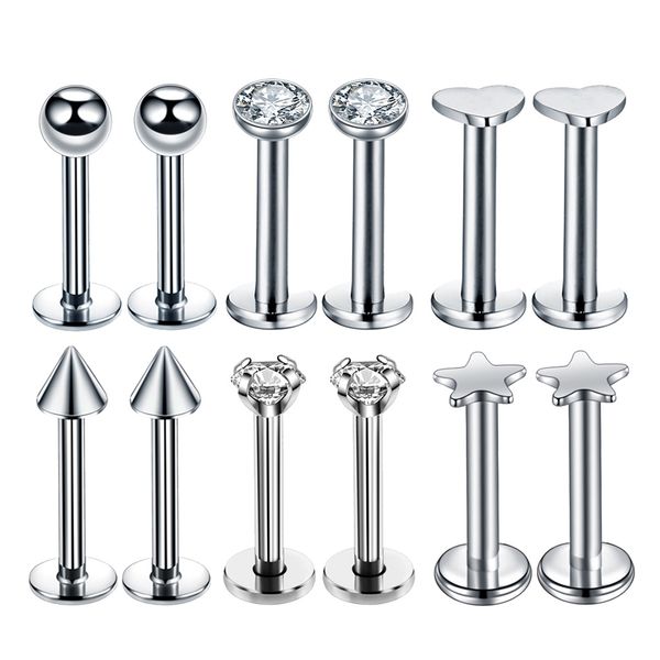 12pcs 16g 316l stainless steel cz labret lip rings studs tragus nose tragus ear piercing jewelry, Slivery;golden
12pcs 16g 316l stainless steel cz labret lip rings studs tragus nose tragus ear piercing jewelry, Slivery;golden