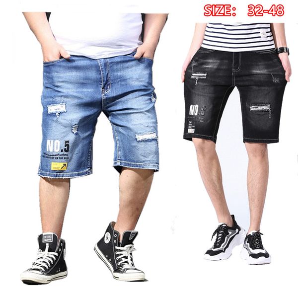 men summer jeans shorts ripped distressed plus size 40 42 44 46 48 black denim short stretched loose holes boys male clothes, Blue
men summer jeans shorts ripped distressed plus size 40 42 44 46 48 black denim short stretched loose holes boys male clothes, Blue