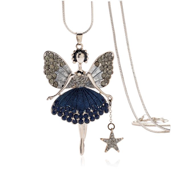 fashion cartoon princess pendant necklaces angel with wings and pentagram necklaces popular star rhinestone jewelry gifts for women, Silver
fashion cartoon princess pendant necklaces angel with wings and pentagram necklaces popular star rhinestone jewelry gifts for women, Silver