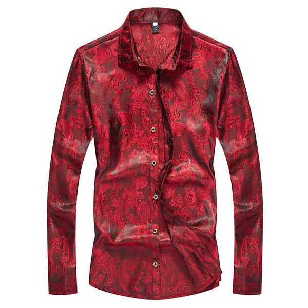 wine red paisley floral shirt men 2019 brand new slim fit silk satin shirt male casual party perform shirts camisa masculina, White;black
wine red paisley floral shirt men 2019 brand new slim fit silk satin shirt male casual party perform shirts camisa masculina, White;black