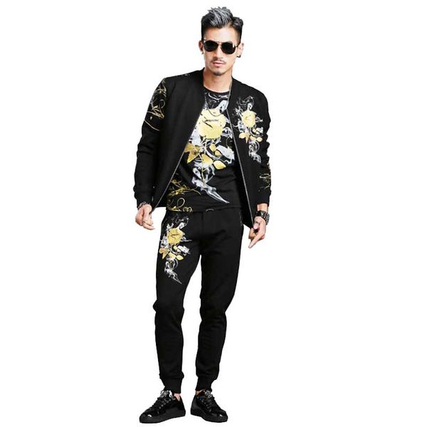 retro gilded rose floral printed two piece sweat set tracksuit men hoodies set casual slim fit jacket with joggers pants, Gray
retro gilded rose floral printed two piece sweat set tracksuit men hoodies set casual slim fit jacket with joggers pants, Gray