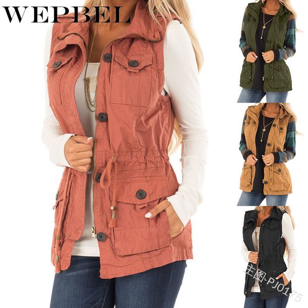 wepbel women jackets vest sleeveless pockets zipper button autumn winter fashion casual slim vintage ladies vests, Black;white
wepbel women jackets vest sleeveless pockets zipper button autumn winter fashion casual slim vintage ladies vests, Black;white