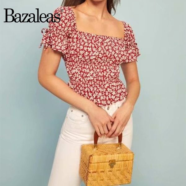bazaleas france red floral print short flare sleeve women blouse elegant blusas mujer de moda 2020 vintage square collar, White
bazaleas france red floral print short flare sleeve women blouse elegant blusas mujer de moda 2020 vintage square collar, White