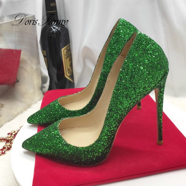fashion designer pumps pointy toe heels green glitter shoes party wedding women high heel shoes stilettos women pumps, Black
fashion designer pumps pointy toe heels green glitter shoes party wedding women high heel shoes stilettos women pumps, Black