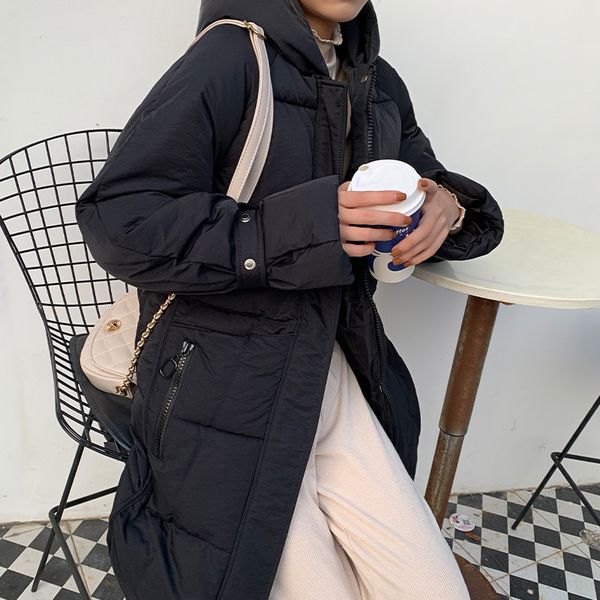down cotton hooded 2019 new winter fashion long coat women's fashion coat, Black
down cotton hooded 2019 new winter fashion long coat women's fashion coat, Black