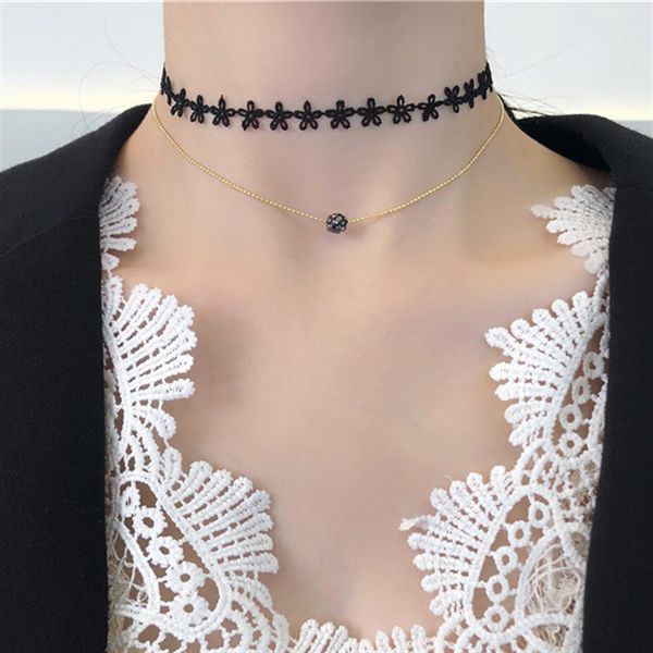 fashion double layer lace flower black choker necklace geometric cone pendant rhinestones necklaces for women party gift, Golden;silver
fashion double layer lace flower black choker necklace geometric cone pendant rhinestones necklaces for women party gift, Golden;silver