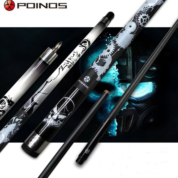 2020 Poinos Black Maple Shaft Billiard Pool Cue Stick 13mm 11.5mm Tip Size Leather Handle Blue Grey Colors