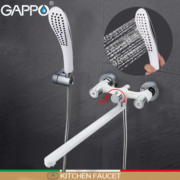 

gappo white bathtub faucet rainfall bath tub taps bathroom sink faucet brass shower mixer tap wall mount bath shower set