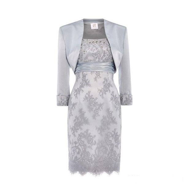 2019 lace mother of the bride dresses scoop silver sequins beaded satin knee length mother dresses with long sleeve jacket short dresses, Black;red
2019 lace mother of the bride dresses scoop silver sequins beaded satin knee length mother dresses with long sleeve jacket short dresses, Black;red