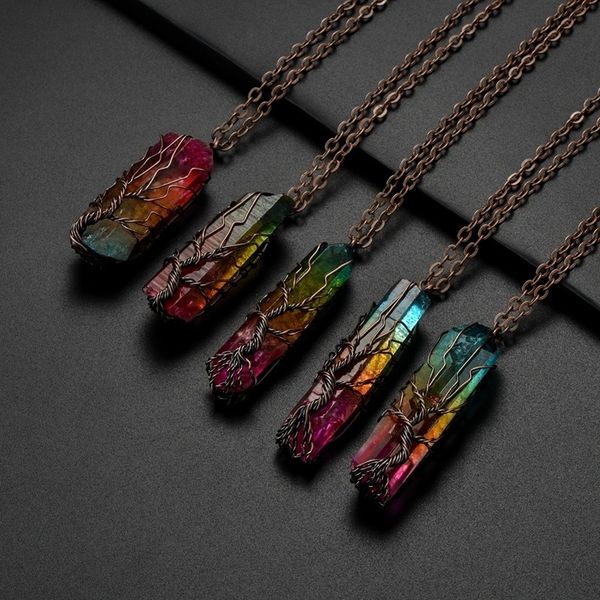 vintage handmade 7 chakra natural/rainbow stone tree of life pendant necklace for women men long chain statement jewelry gift, Silver
vintage handmade 7 chakra natural/rainbow stone tree of life pendant necklace for women men long chain statement jewelry gift, Silver