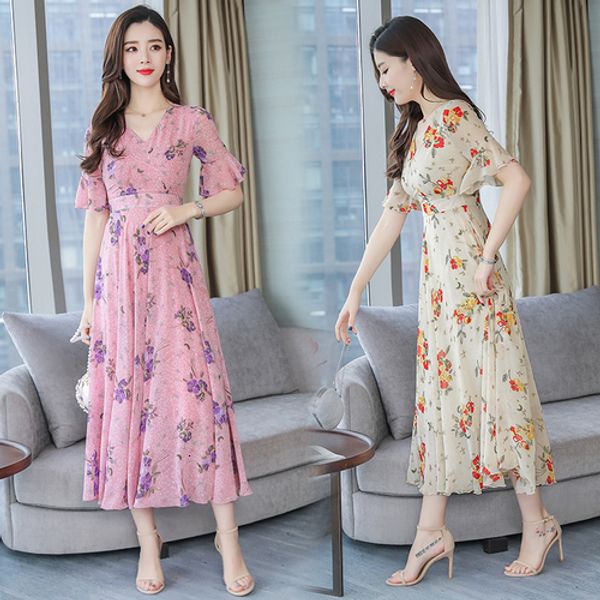 2019 spring fashion printed women chiffon dress new style summer v-neck short sleeved designs slim temperament female dresses, Black;gray
2019 spring fashion printed women chiffon dress new style summer v-neck short sleeved designs slim temperament female dresses, Black;gray