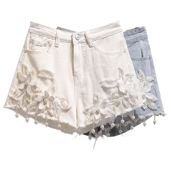 5xl 2 colors 2018 summer women 3d flower pearl tassels pus size jeans shorts high waist hole casual denim shorts, White;black
5xl 2 colors 2018 summer women 3d flower pearl tassels pus size jeans shorts high waist hole casual denim shorts, White;black