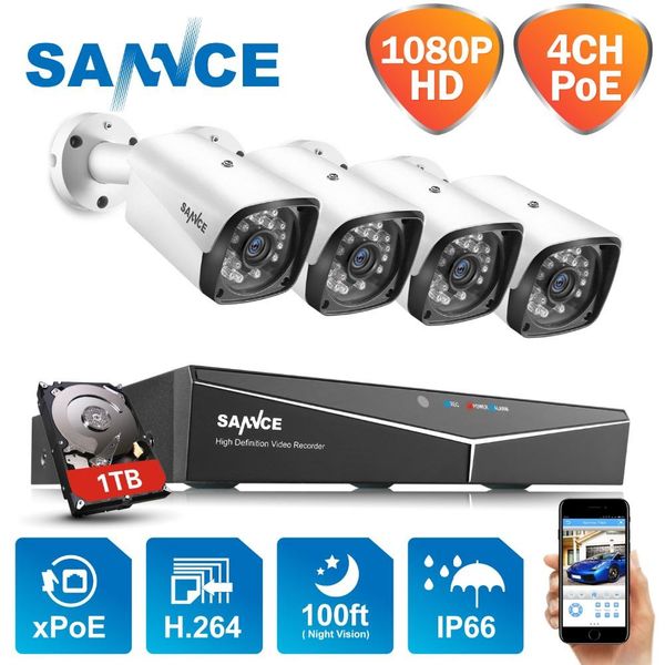 sannce 4ch 1080p hdmi poe nvr kit cctv security system 2mp ir ip66 waterproof outdoor ip camera plug&paly video surveillance set
sannce 4ch 1080p hdmi poe nvr kit cctv security system 2mp ir ip66 waterproof outdoor ip camera plug&paly video surveillance set