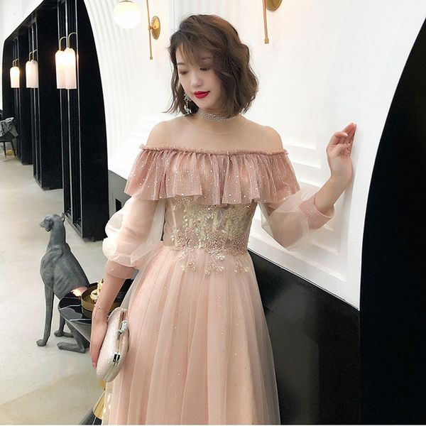 2019 autumn evening dress female banquet fairy airfoil dreamy word shoulder temperament long section was thin queen, White;black
2019 autumn evening dress female banquet fairy airfoil dreamy word shoulder temperament long section was thin queen, White;black
