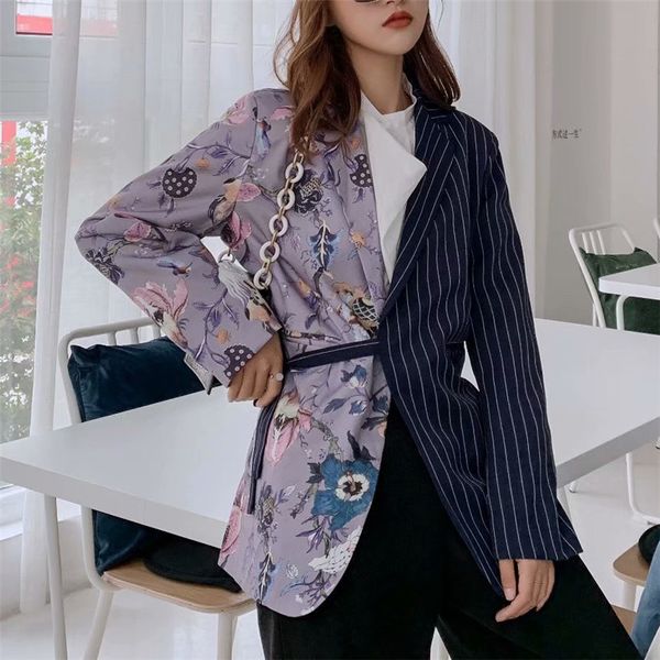 vintage stylish striped patchwork office lady blazers coat notched collar long sleeve chic blazer outerwear, White;black
vintage stylish striped patchwork office lady blazers coat notched collar long sleeve chic blazer outerwear, White;black