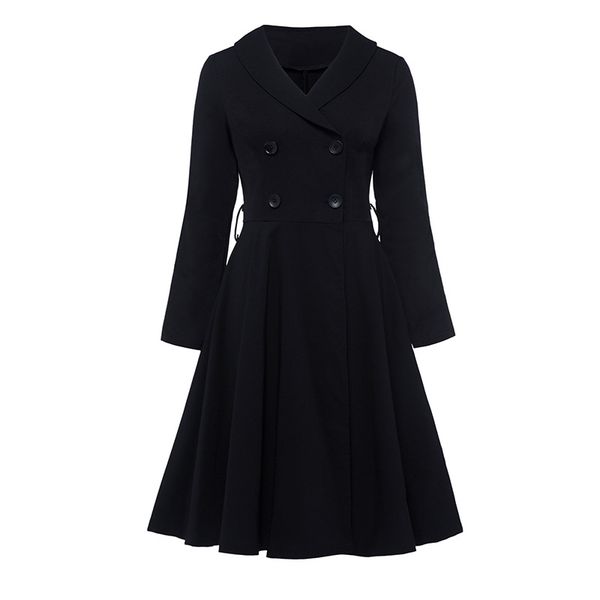 yefa women vintage black trench coat double breasted three quarter sleeves outwear elegant lady big swing high waist long trench, Tan;black
yefa women vintage black trench coat double breasted three quarter sleeves outwear elegant lady big swing high waist long trench, Tan;black