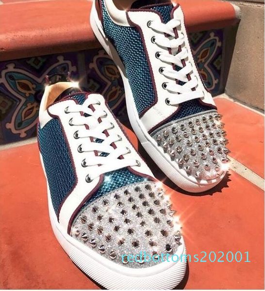 designer low spikes toe glitter junior red bottom sneakers shoes for men women with mesh leather louisflat casual walking r01, Black
designer low spikes toe glitter junior red bottom sneakers shoes for men women with mesh leather louisflat casual walking r01, Black