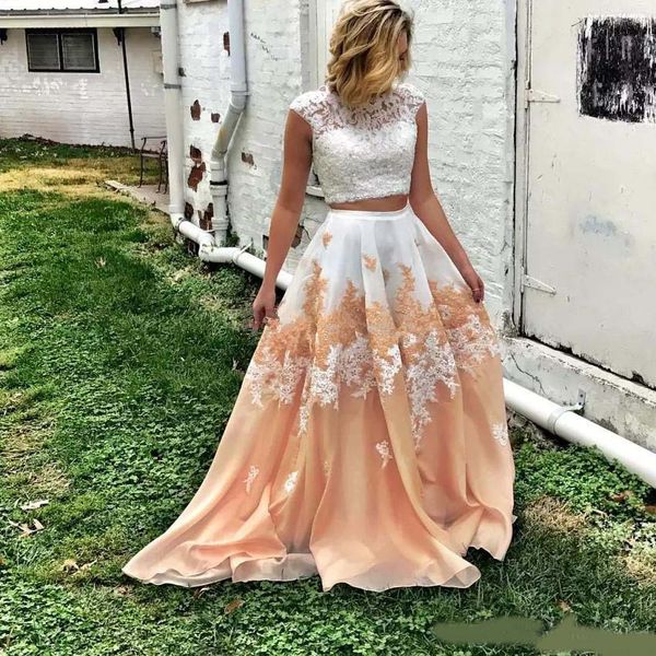 ombre two pieces lace prom dresses bateau neckline backless beaded formal dress a line floor length organza appliqued evening gowns, Black
ombre two pieces lace prom dresses bateau neckline backless beaded formal dress a line floor length organza appliqued evening gowns, Black