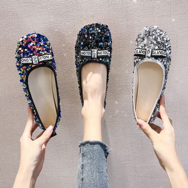 round head single shoes women 2020 summer new net red bowknot fashion wild sequins comfortable shallow mouth flat peas shoes, Black
round head single shoes women 2020 summer new net red bowknot fashion wild sequins comfortable shallow mouth flat peas shoes, Black