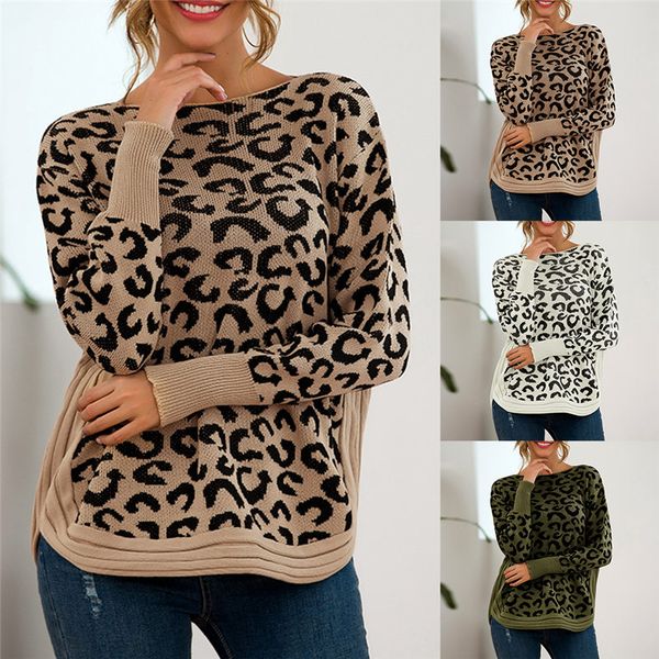 new women's knitting sweater warm daily loose leopard jumper long sleeve knitted pullover female sweaters, White;black
new women's knitting sweater warm daily loose leopard jumper long sleeve knitted pullover female sweaters, White;black