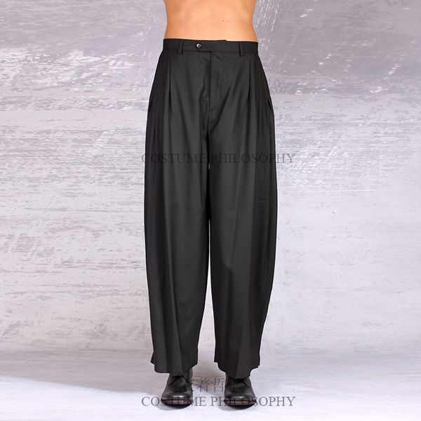 s-6xlhomemade men's slacks slacks harem pants fall/winter, Black