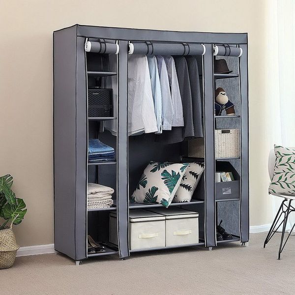69" portable chests clothes closet home wardrobe clothes storage organizer with shelves
69" portable chests clothes closet home wardrobe clothes storage organizer with shelves