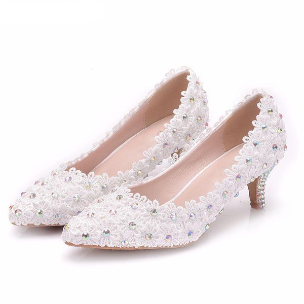 crystal wedding shoes bride high heels pointed toe party shoes lace white prom dress shoes woman pumps, Black
crystal wedding shoes bride high heels pointed toe party shoes lace white prom dress shoes woman pumps, Black