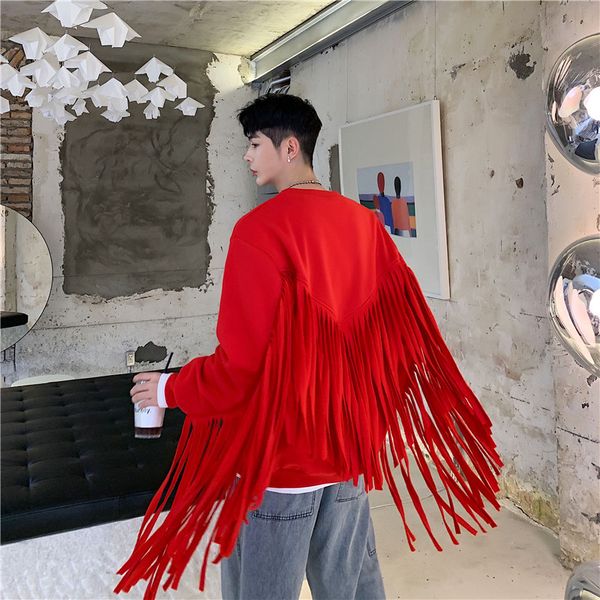 men long tassle pullover sweatshirts male women hip hop streetwear casual black red hoodie stage show clothing
men long tassle pullover sweatshirts male women hip hop streetwear casual black red hoodie stage show clothing