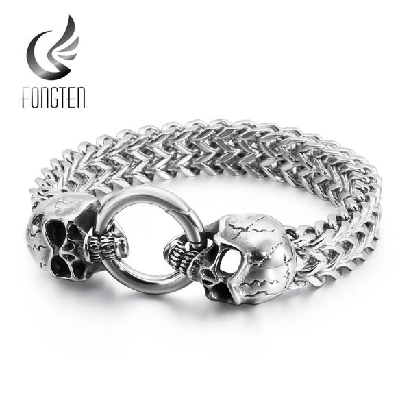 fongten personalized skull men bracelet hip hop silver stainless steel punk charm bracelets bangle male jewelry, Black
fongten personalized skull men bracelet hip hop silver stainless steel punk charm bracelets bangle male jewelry, Black