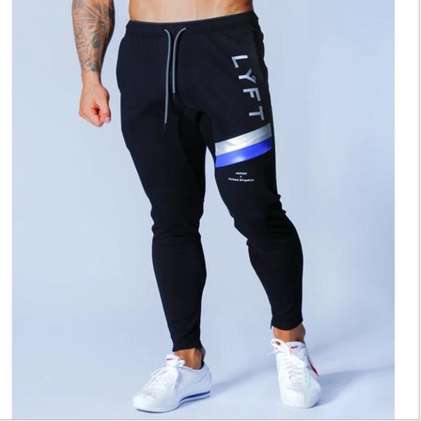 new mens sports tight cotton color matching fitness gym trainning males pants workout trousers, Black;blue
new mens sports tight cotton color matching fitness gym trainning males pants workout trousers, Black;blue
