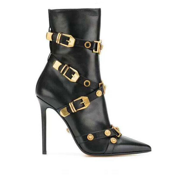 booties boots designer shoes fashion autumn winter queen medusaa pointed england women's shoes rivet heel ankle boots, Black
booties boots designer shoes fashion autumn winter queen medusaa pointed england women's shoes rivet heel ankle boots, Black