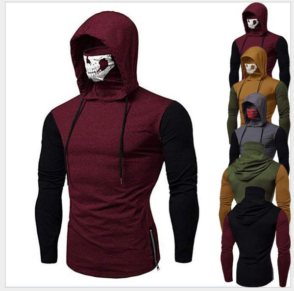 2020 men tshirt hooded patchwork color design pullover skull masked paneled high collar fashion new arrival long-sleeved t-shirt, White;black
2020 men tshirt hooded patchwork color design pullover skull masked paneled high collar fashion new arrival long-sleeved t-shirt, White;black