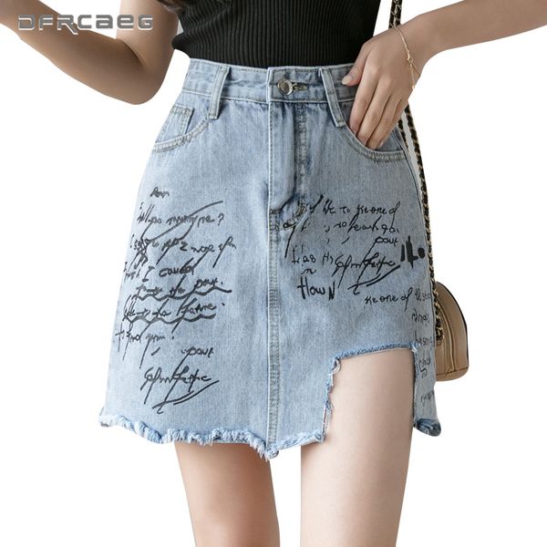 blue letter print harajuku jean skirts for ladies 2020 summer streetwear high waist ripped women denim mini skirt feminina, Black
blue letter print harajuku jean skirts for ladies 2020 summer streetwear high waist ripped women denim mini skirt feminina, Black