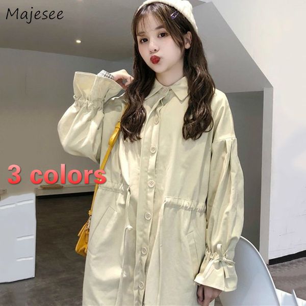 trench women solid cute simple elastic adjustable waist flare sleeve single breasted all-match chic harajuku korean style casual, Tan;black
trench women solid cute simple elastic adjustable waist flare sleeve single breasted all-match chic harajuku korean style casual, Tan;black