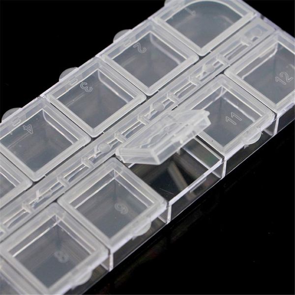 12 grids transparent nail art decorations box container beads empty storage box container, Black
12 grids transparent nail art decorations box container beads empty storage box container, Black