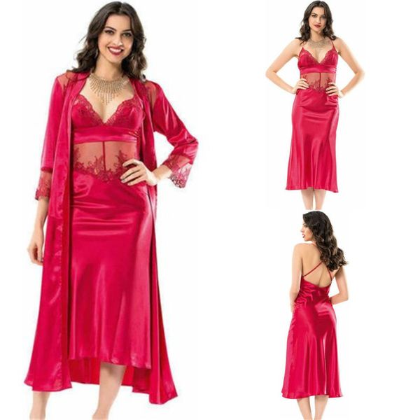 fuchsia two pieces bathrobe women lace full length lingerie nightgown sleepwear female luxury dresses homewear nightwear, White;pink
fuchsia two pieces bathrobe women lace full length lingerie nightgown sleepwear female luxury dresses homewear nightwear, White;pink