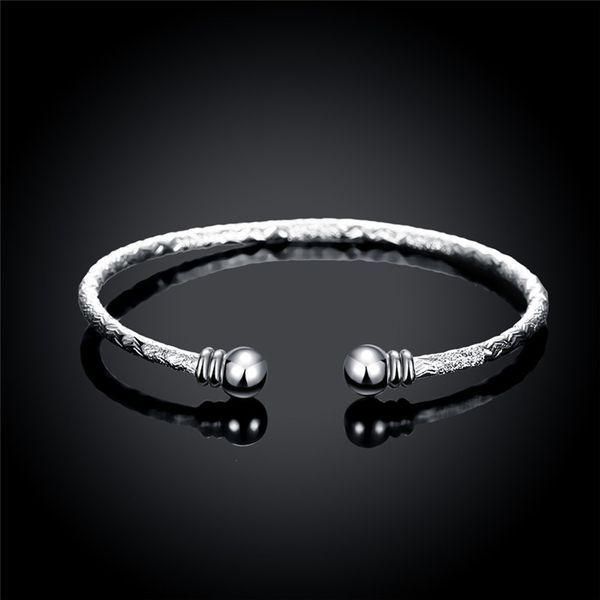 elegant fashion women ladies girls 925 round silver plated cuff bracelet gift trendy jewelry, White
elegant fashion women ladies girls 925 round silver plated cuff bracelet gift trendy jewelry, White