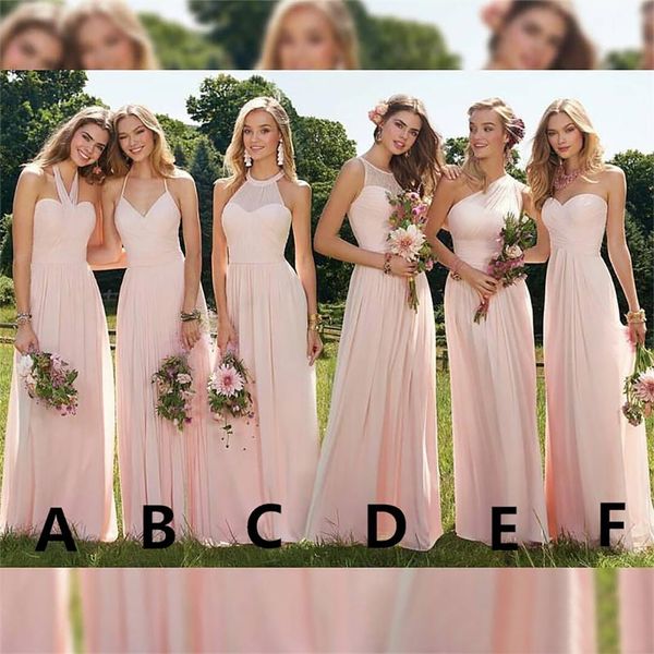 long bridesmaid dresses elegant custom made ruffles design floor length chiffon maid of honor dress bd9018, White;pink
long bridesmaid dresses elegant custom made ruffles design floor length chiffon maid of honor dress bd9018, White;pink