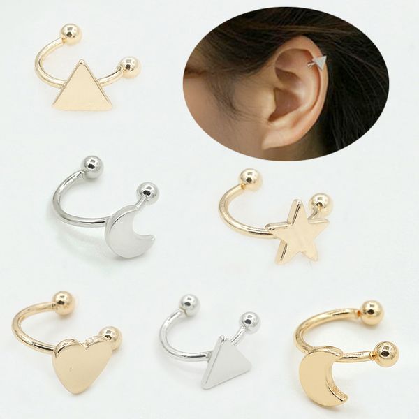 moon 1pc left ear golden star unique no pierced earclips new fashion small women ear clip heart wedding, Silver
moon 1pc left ear golden star unique no pierced earclips new fashion small women ear clip heart wedding, Silver